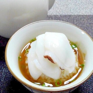 水だことねぎの白だしほうじ茶漬け(*´ω｀)